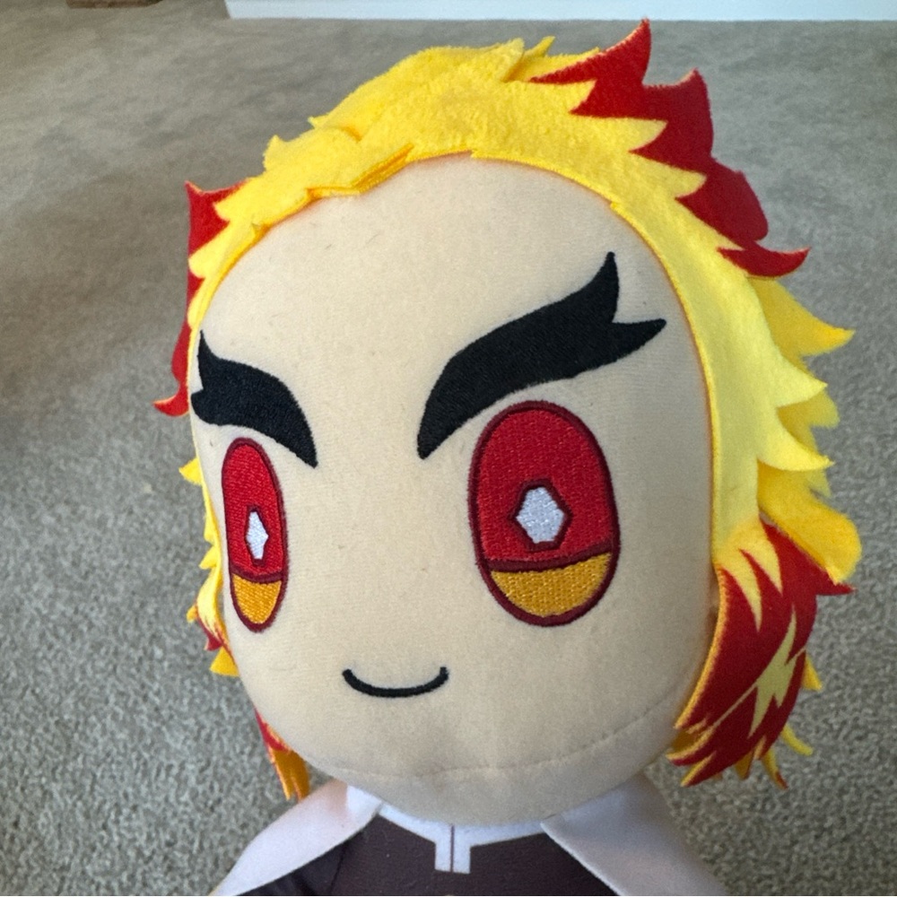 Demon Slayer Kimetsu no Yaiba  Kyojuro Rengoku Big Plush Doll Figure 14” Japan - Picture 7 of 7